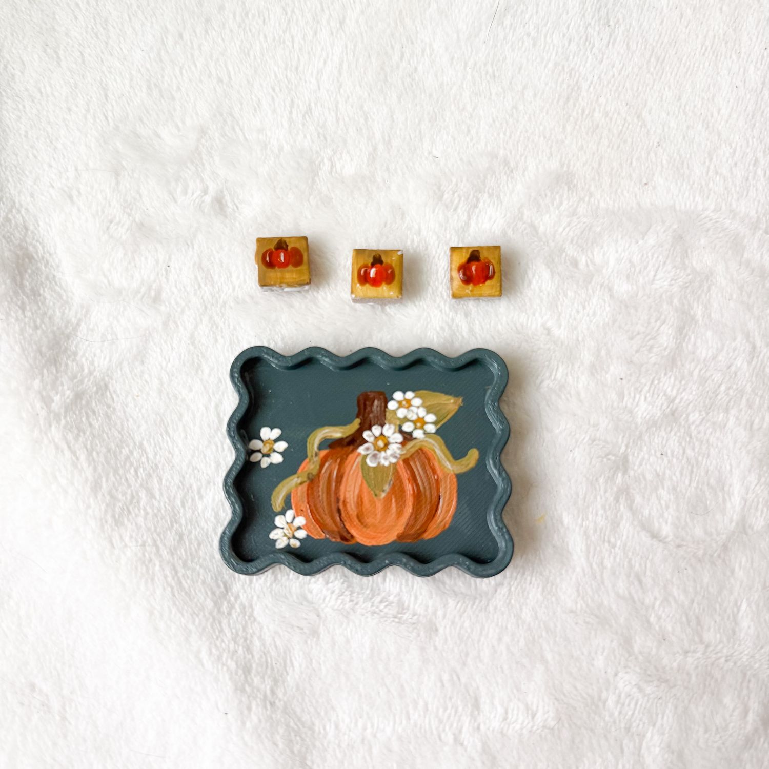 Mini Framed Magnet Set - Pumpkin Daisies Mini Framed Magnet Set - Pumpkin Daisies