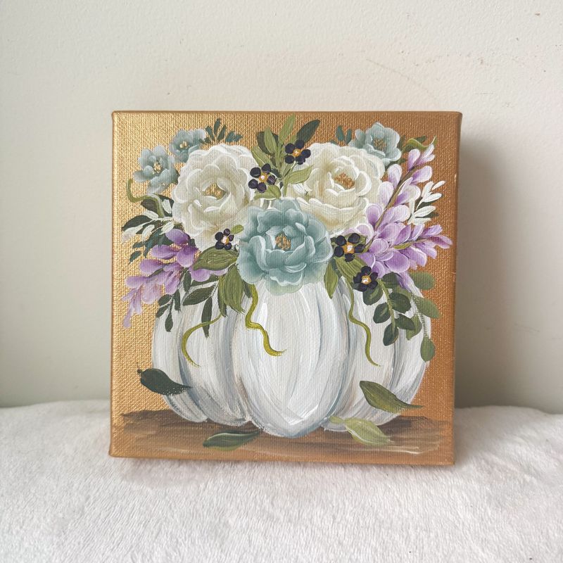 6x6" Original Floral Canvas - CUSTOM FLOWER COLORS 6x6" Original Floral Canvas - CUSTOM FLOWER COLORS