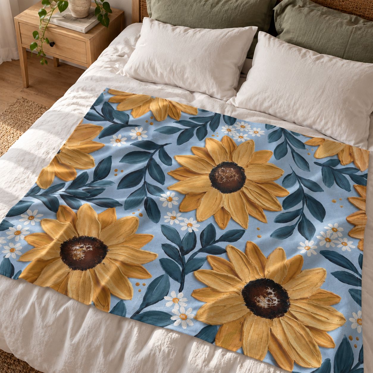 Sunflower Blues Sweatshirt Blanket Sunflower Blues Sweatshirt Blanket
