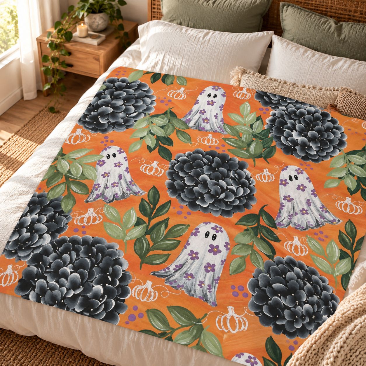 Boo &amp; Blooms Sweatshirt Blanket