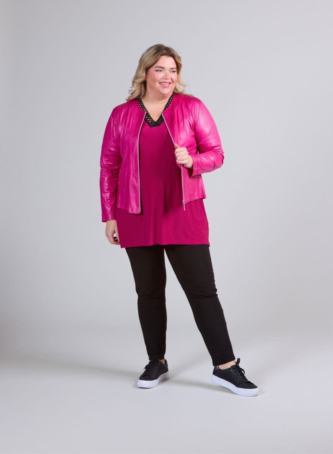 Vegane Jacke in Lederlook bis Grösse 56