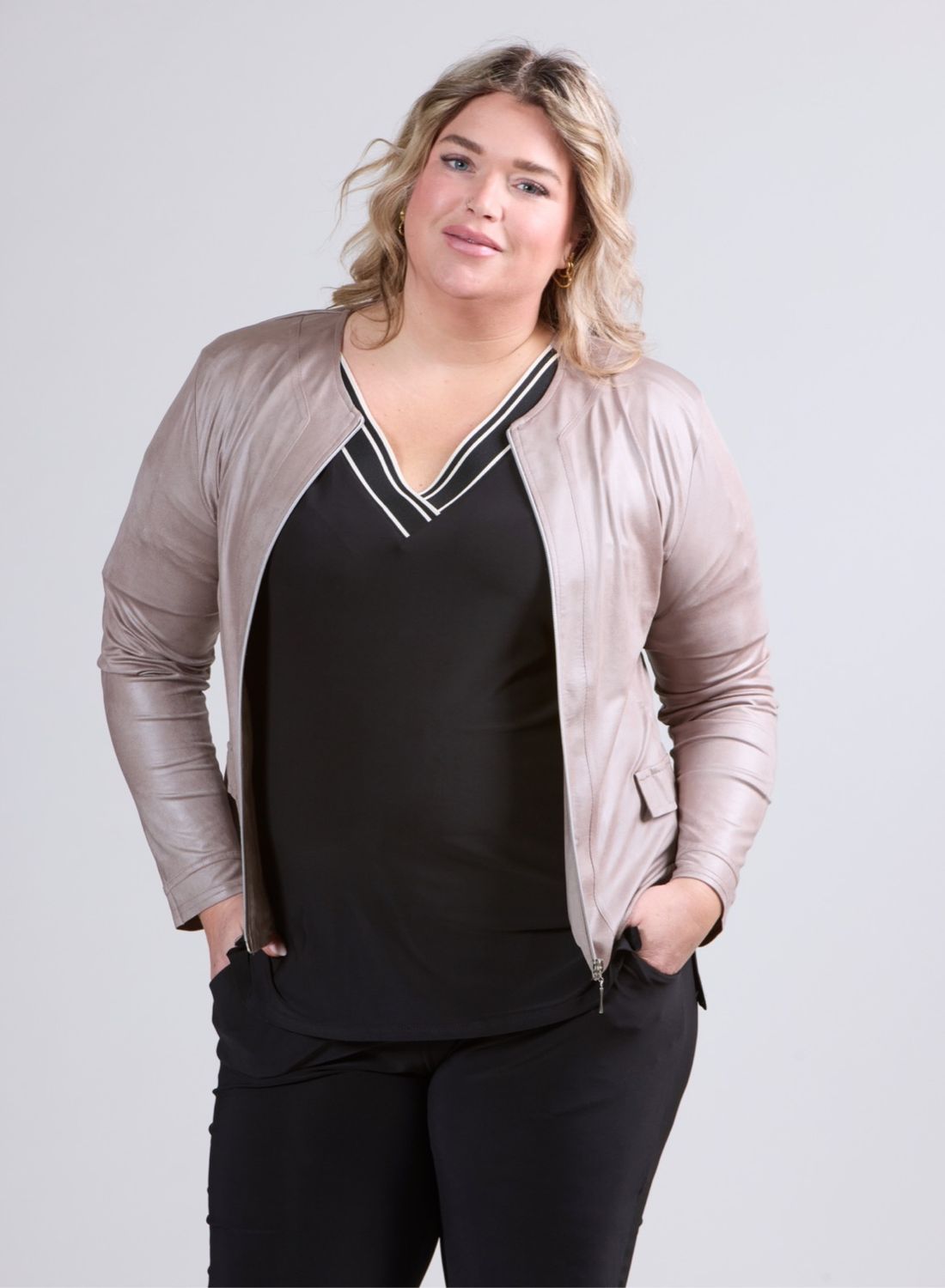Vegane Jacke in Lederlook bis Grösse 56