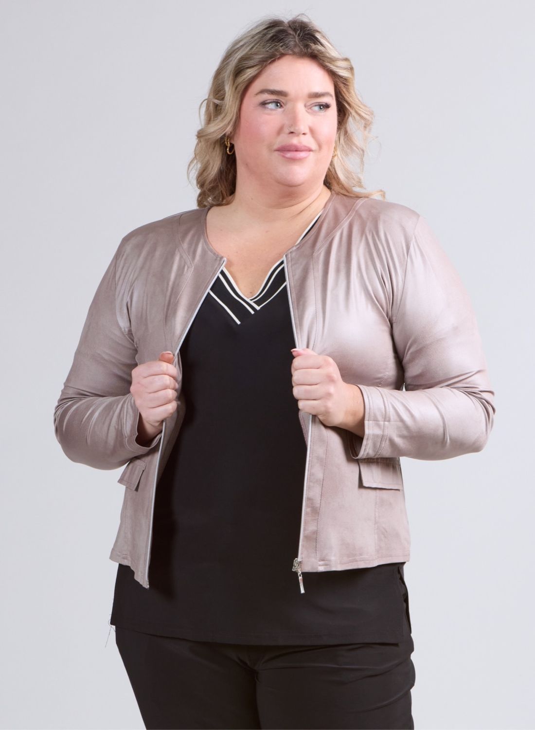 Vegane Jacke in Lederlook bis Grösse 56