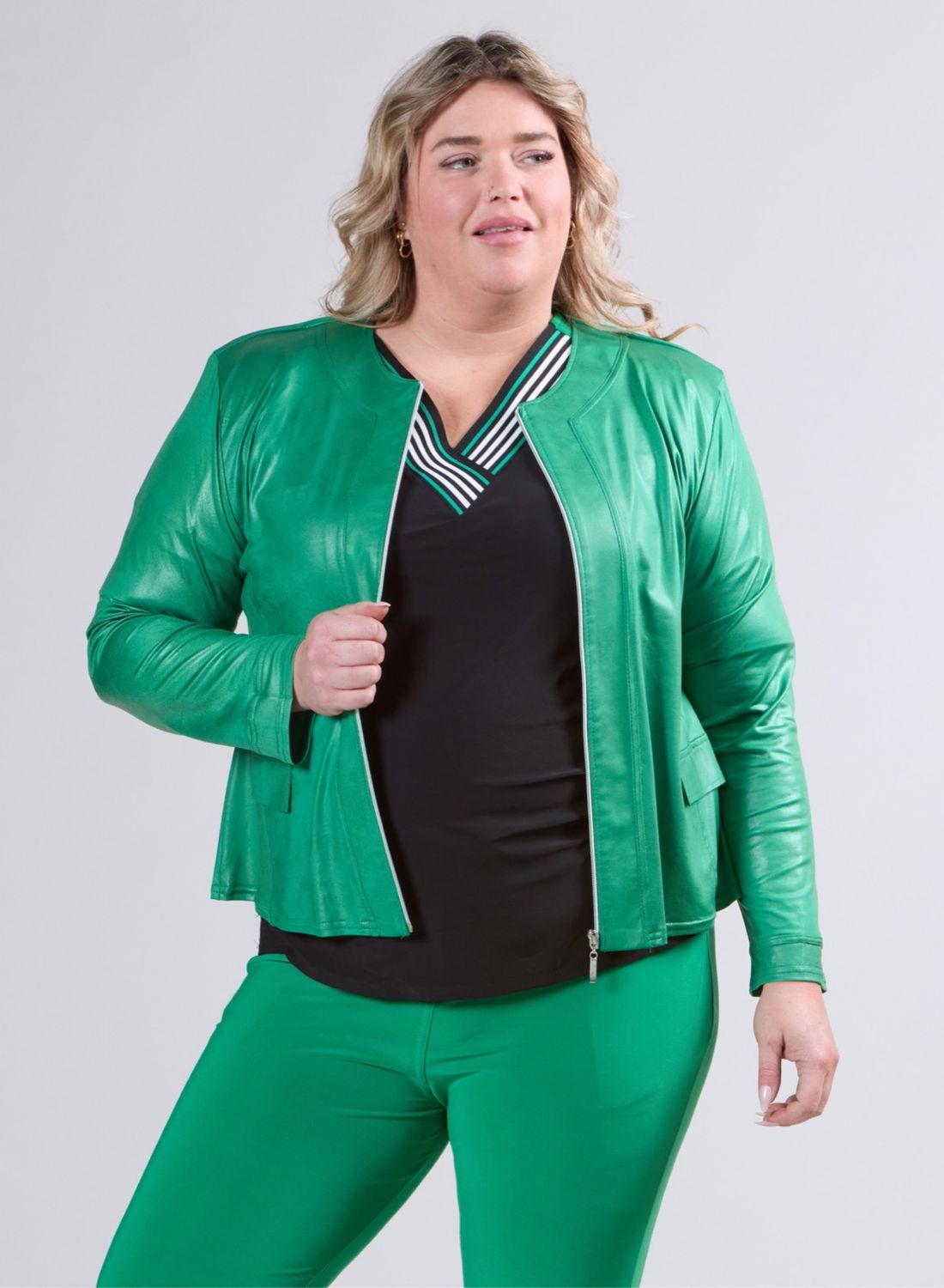 Vegane Jacke in Lederlook bis Grösse 56
