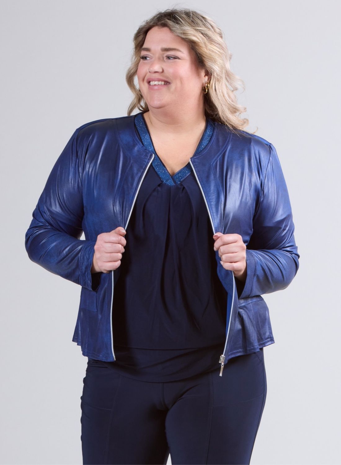 Vegane Jacke in Lederlook bis Grösse 56