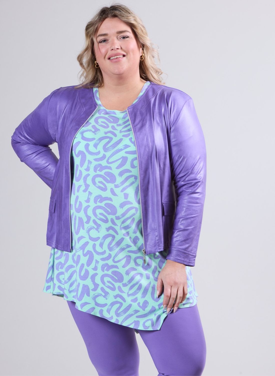 Vegane Jacke in Lederlook bis Grösse 56