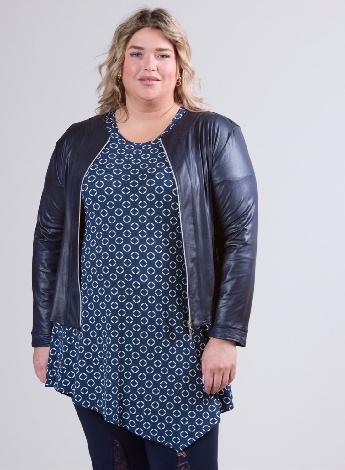 Vegane Jacke in Lederlook bis Grösse 56
