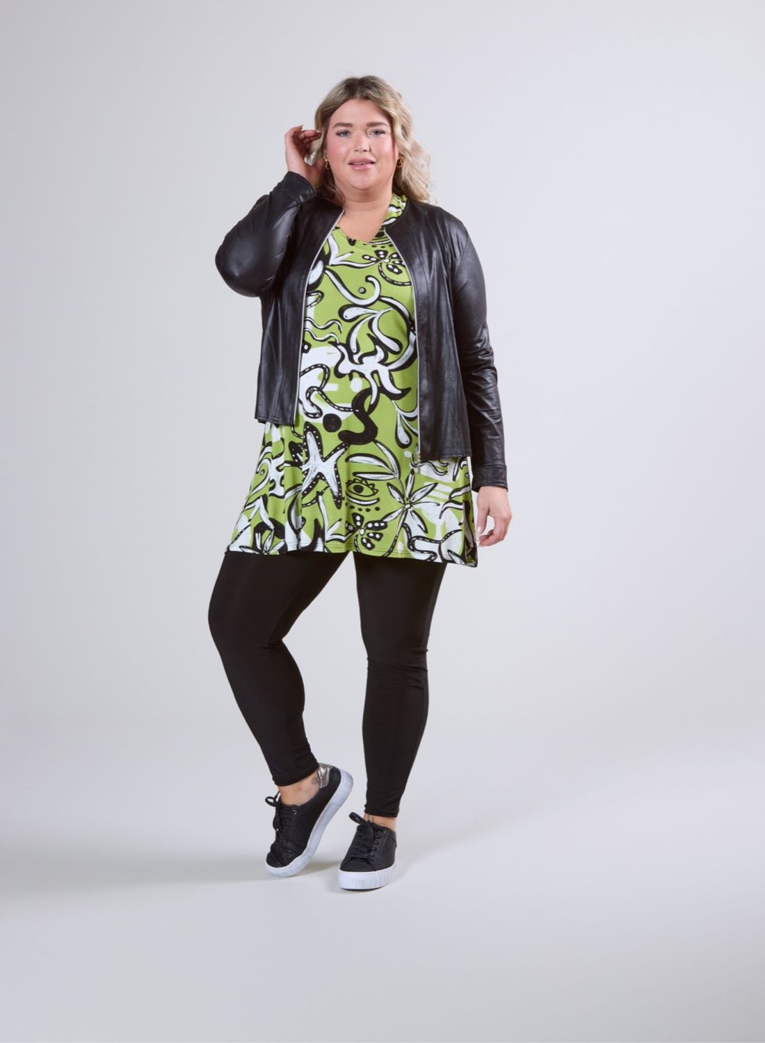 Vegane Jacke in Lederlook bis Grösse 56