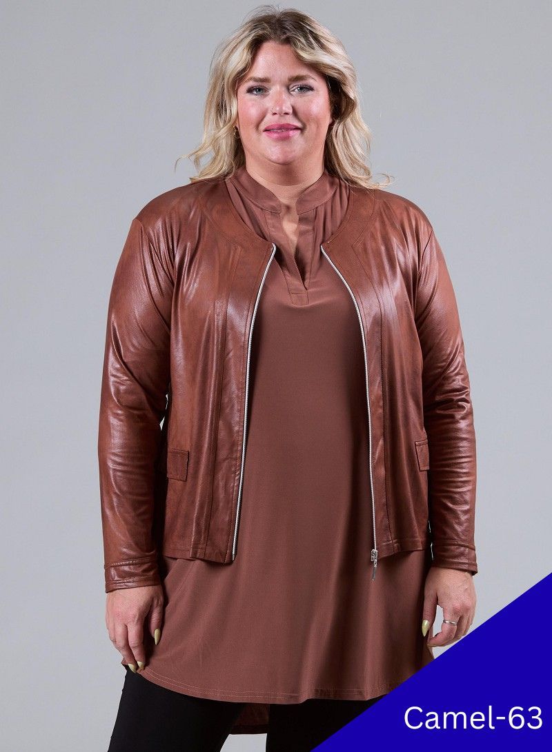 Vegane Jacke in Lederlook bis Grösse 56