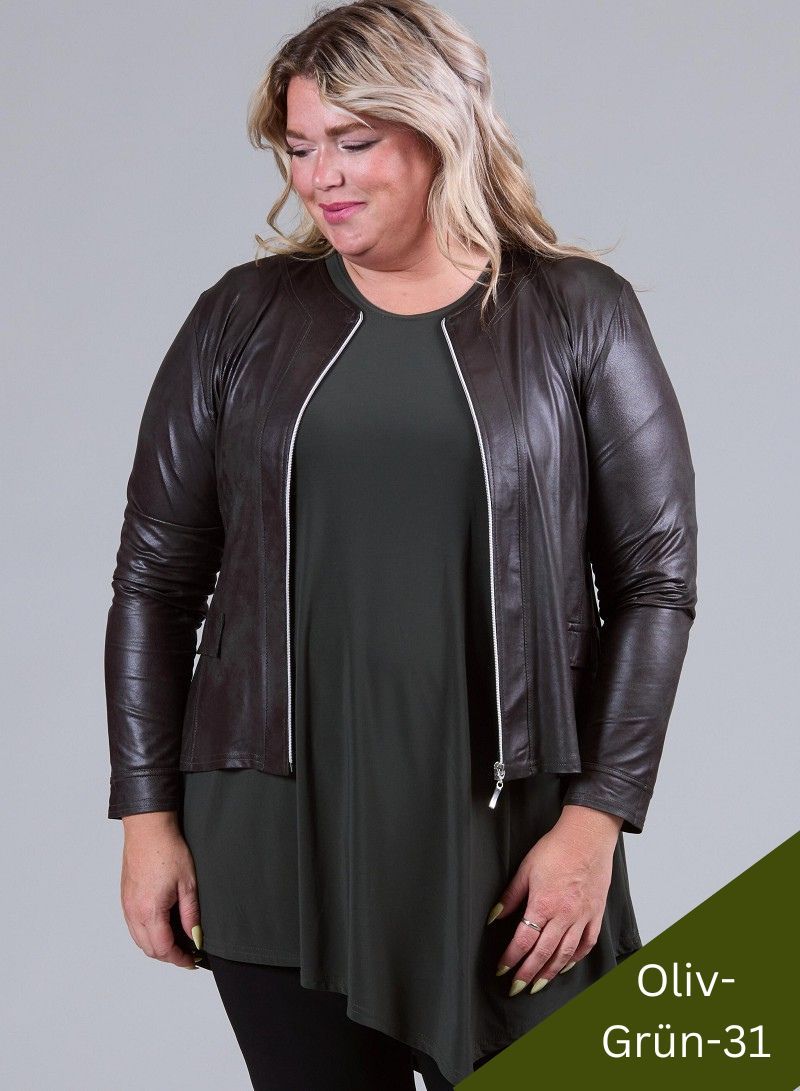 Vegane Jacke in Lederlook bis Grösse 56