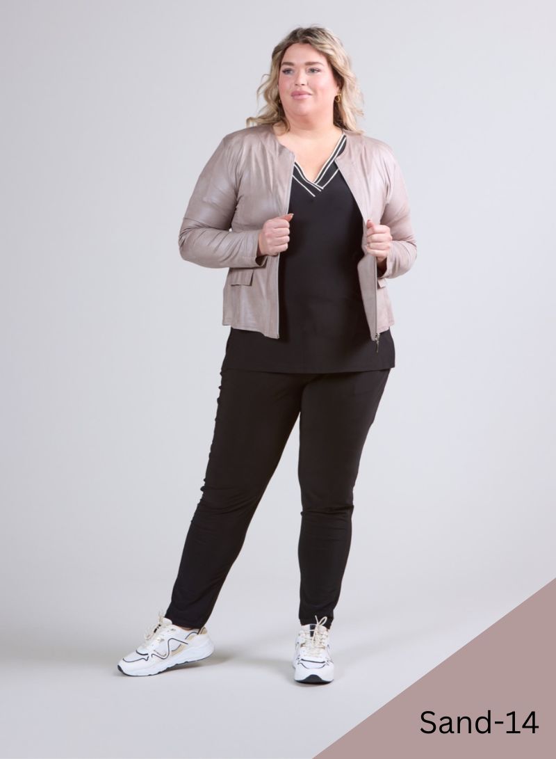 Vegane Jacke in Lederlook bis Grösse 56