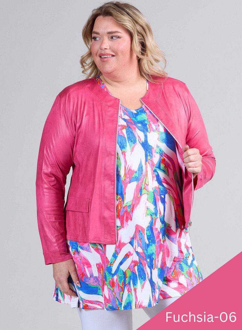 Vegane Jacke in Lederlook bis Grösse 56
