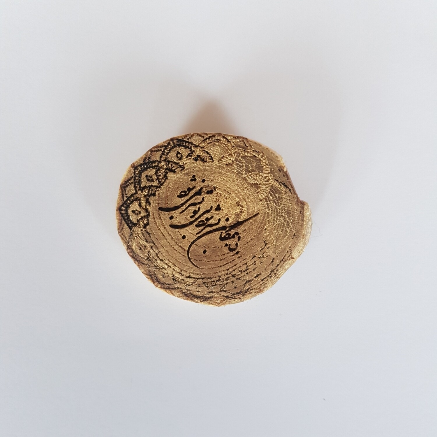 Handmade wood brooch