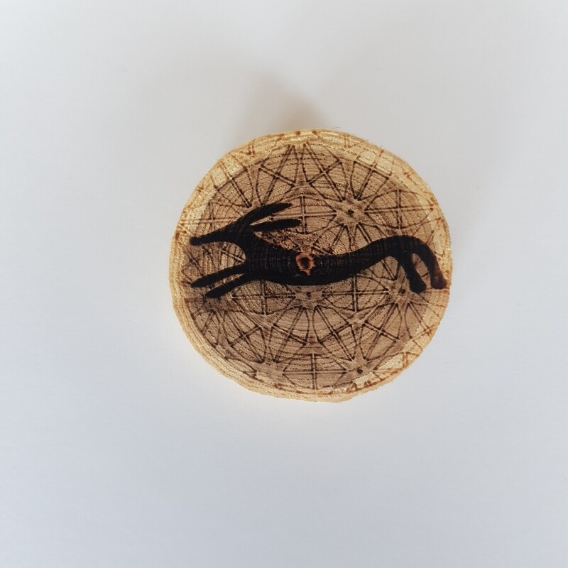 Handmade wood brooch