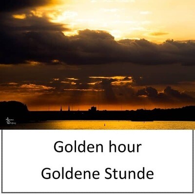 Leinwand - Köln und Sonnen-untergang - Goldene Stunde