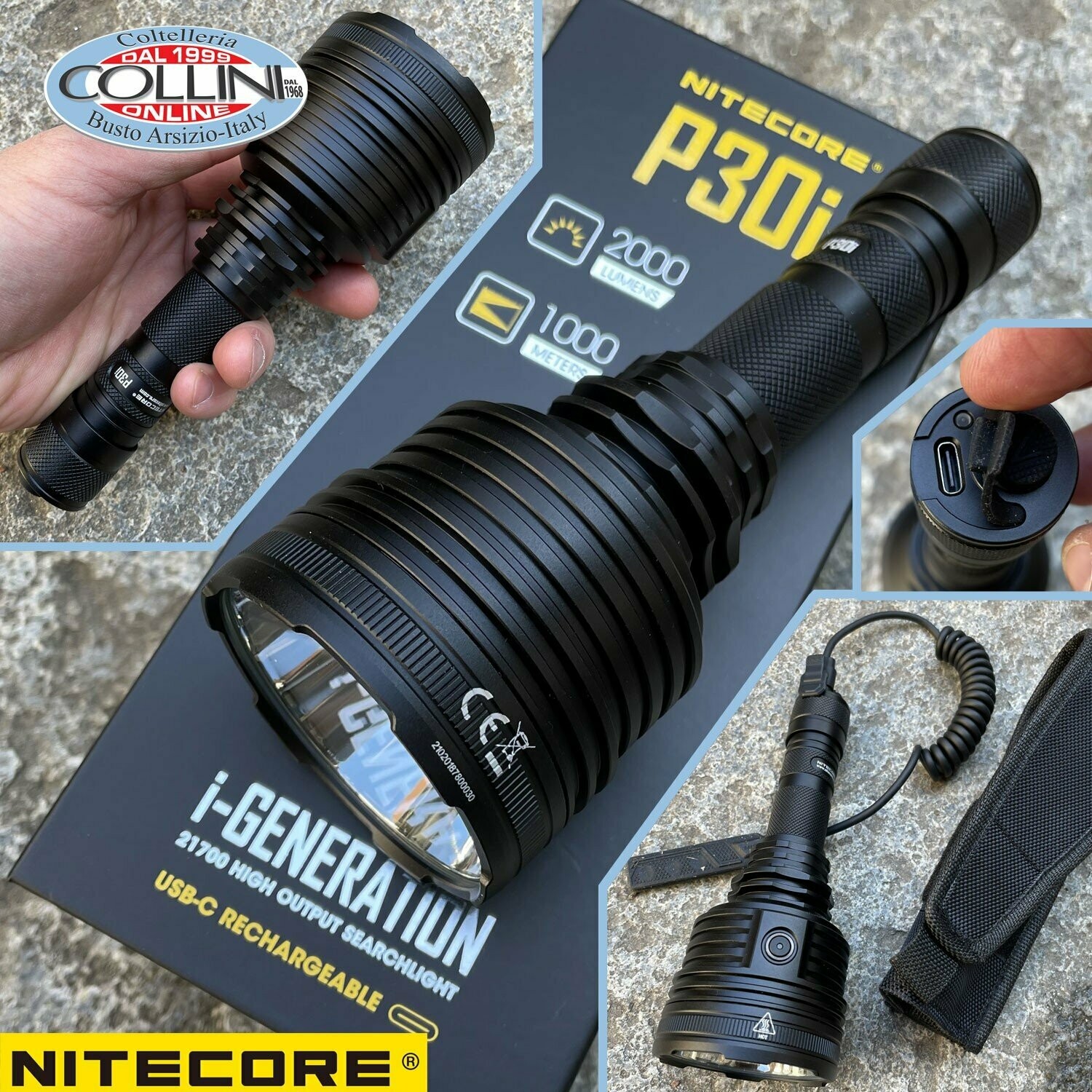 Nitecore - P30i Torcia Ricaricabile USB-C + Comando Remoto RSW2i - 2000 Lumens e 1000 metri - torcia