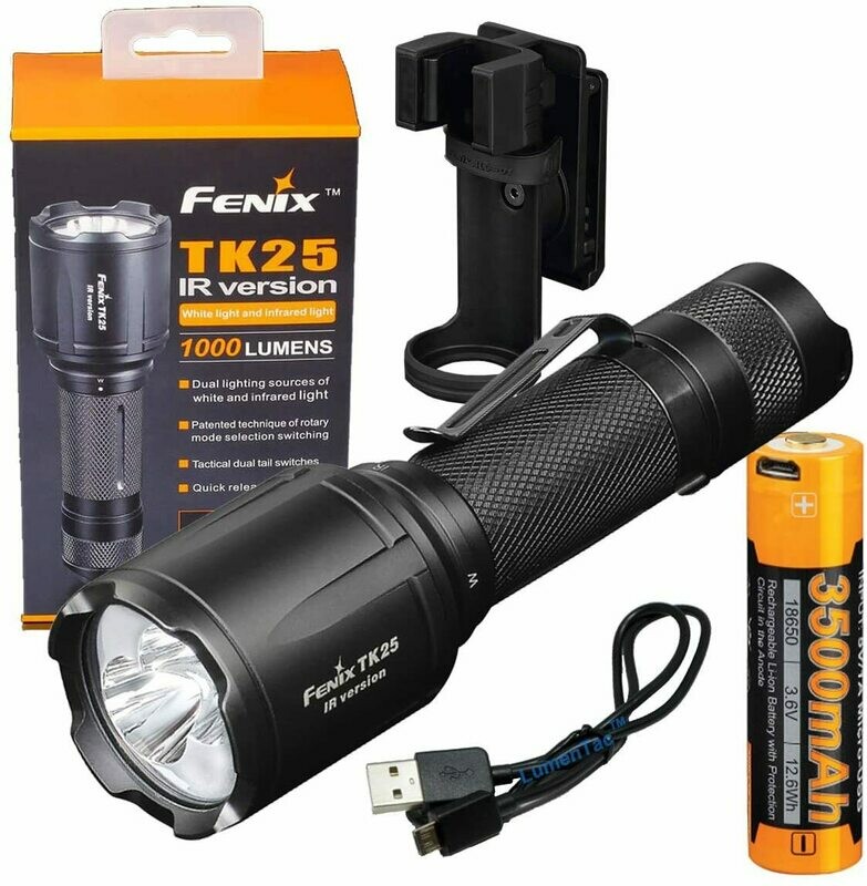 FENIX  TK 25 IR VERSION LUCE BIANCA/+ LUCE INFRAROSSO  1000 LUMENS