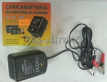 CARICABATTERIA PER BATTERIE AL PIOMBO 2/6/12V – 600mA – ALCAPOWER