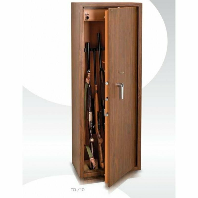 TECHNOMAX ARMADIO mod. TCL 4  COLORE LEGNO - 4 POSTI con tesoretto – 4 fucili – senza maniglia
