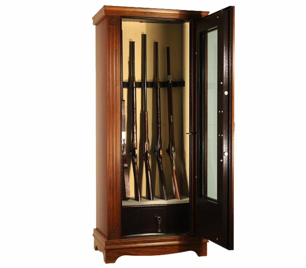SICURA-BLINDA  Vetrina fuciliera ARMADIO 10 posti in legno cod. BLRLCV200T