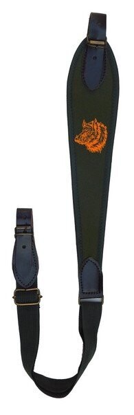 6203002 – BRETELLA/TRACOLLA VERDE PER CARABINA CON ANTISCIVOLO E RICAMO CINGHIALE