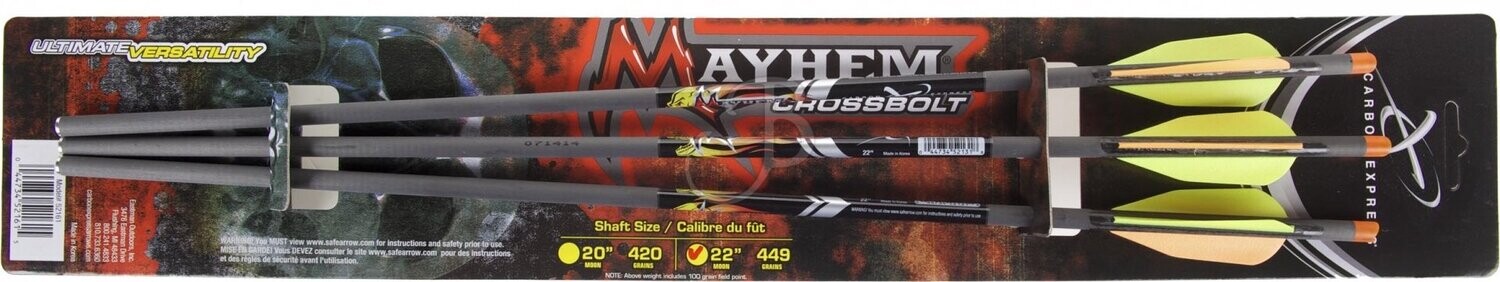 CX DARDO BALESTRA MAYHEM 22" MOON NOCK 3PK