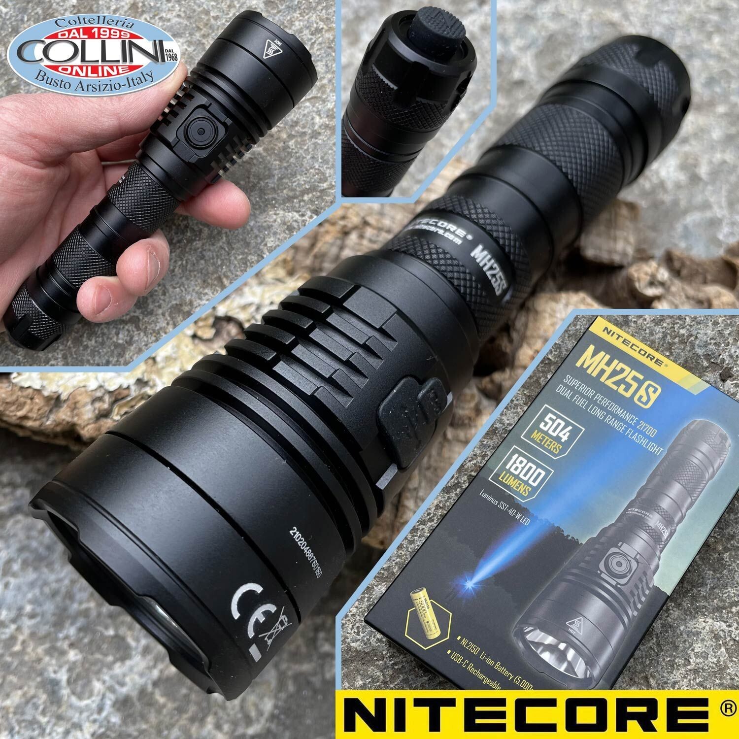Nitecore - MH25S - Ricaricabile USB - 1800 lumens e 504 metri - Torcia Led
