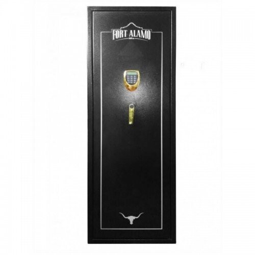 FORT ALAMO Armadio blindato DELUXE porta 10 fucili con tesoretto. Chiusura a chiave e combinazione digitale