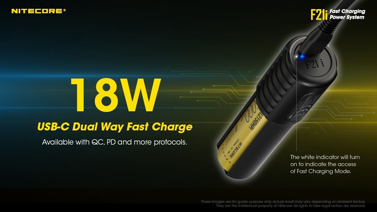 Nitecore - F21i - Caricabatterie e Powerbank per Batterie Nitecore "i-Series" NL2150HPi