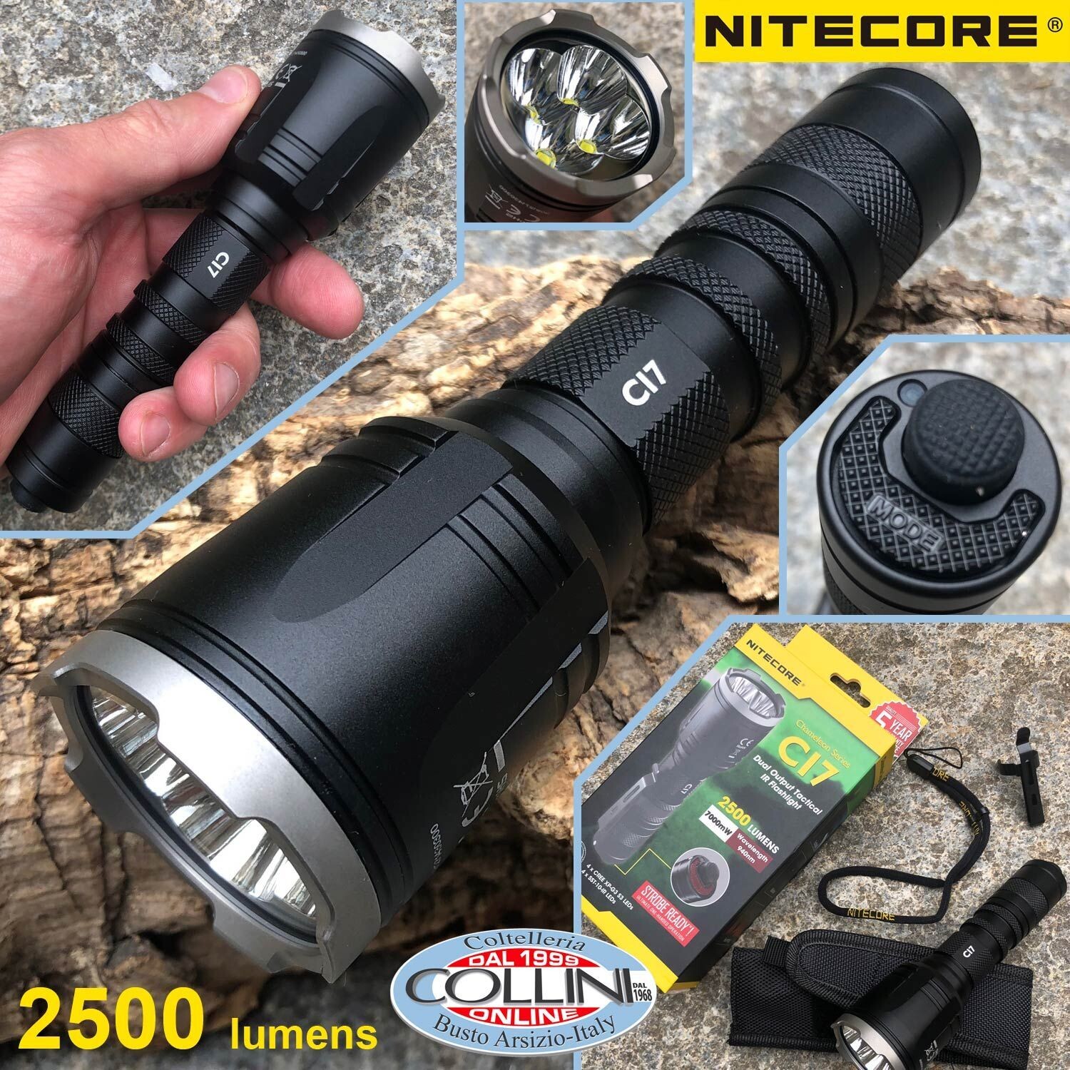 Nitecore - CI7 - 2500 lumens - Infrarosso + Luce Bianca e 279 metri - Torcia Led