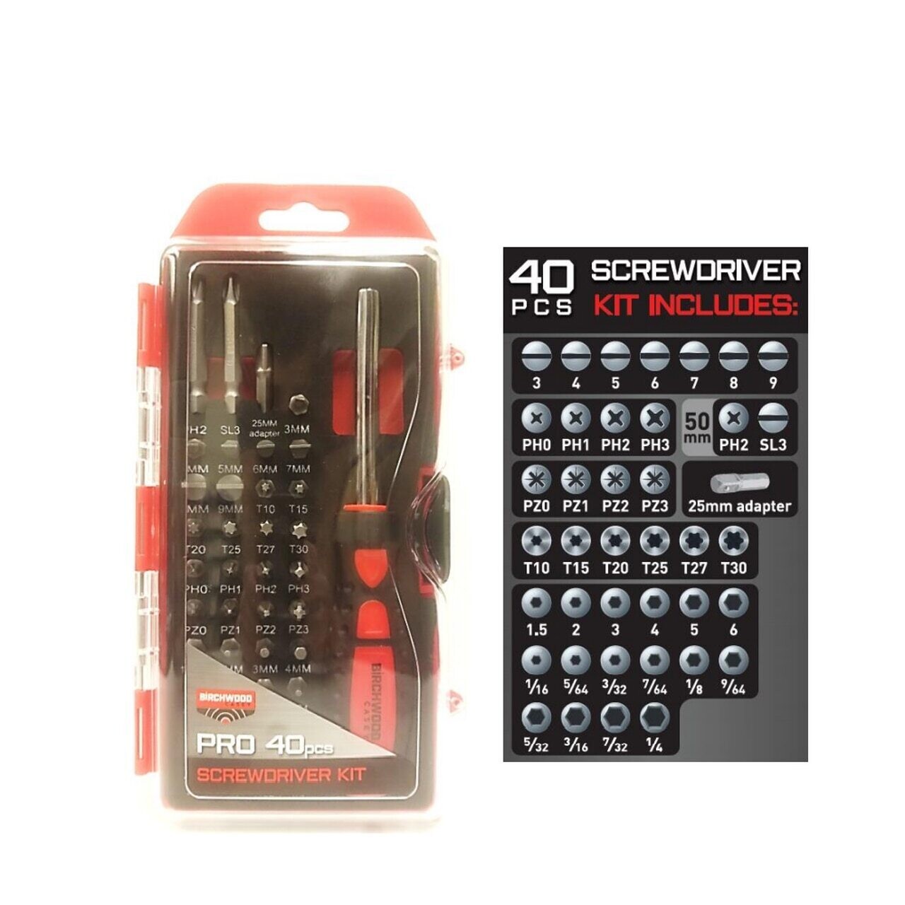 BIRCHWOOD KIT ATTREZZI DELUxE 40PCS