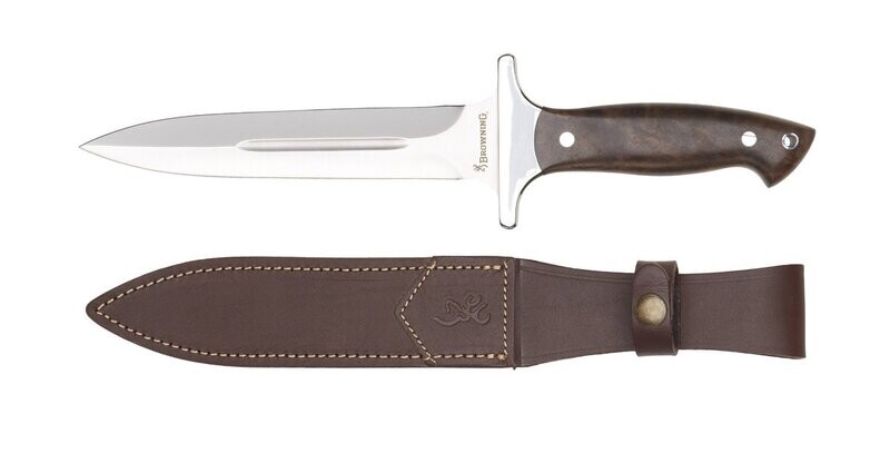 BROWNING COLTELLO DAGGER WOOD DOPPIA LAMA CON FODERO