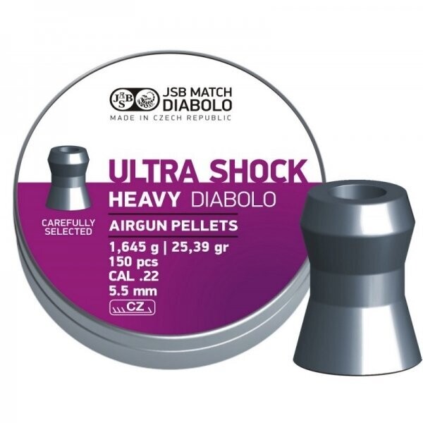 Pallini cal. 5,5 JSB ULTRA SHOCK  150 pz 1,645 g (25,39 GRS)