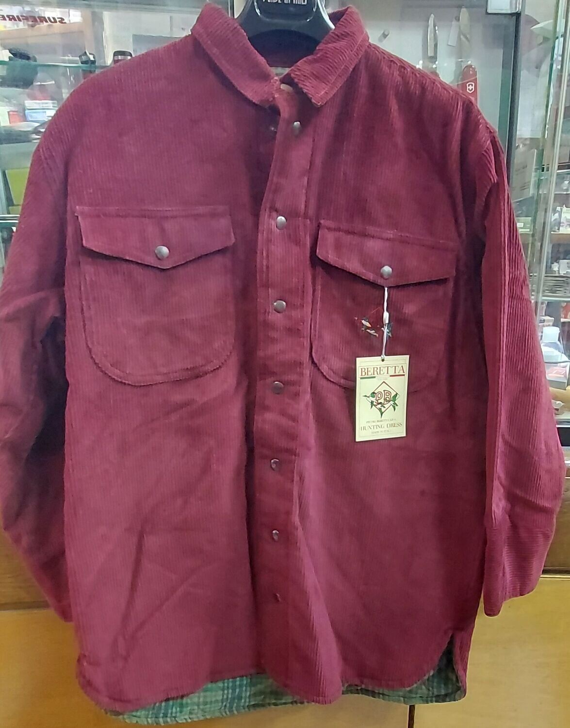 BERETTA CAMICIA INVERNALE FODERATA IN VELLUTO A COSTE COL. BORDEAUX