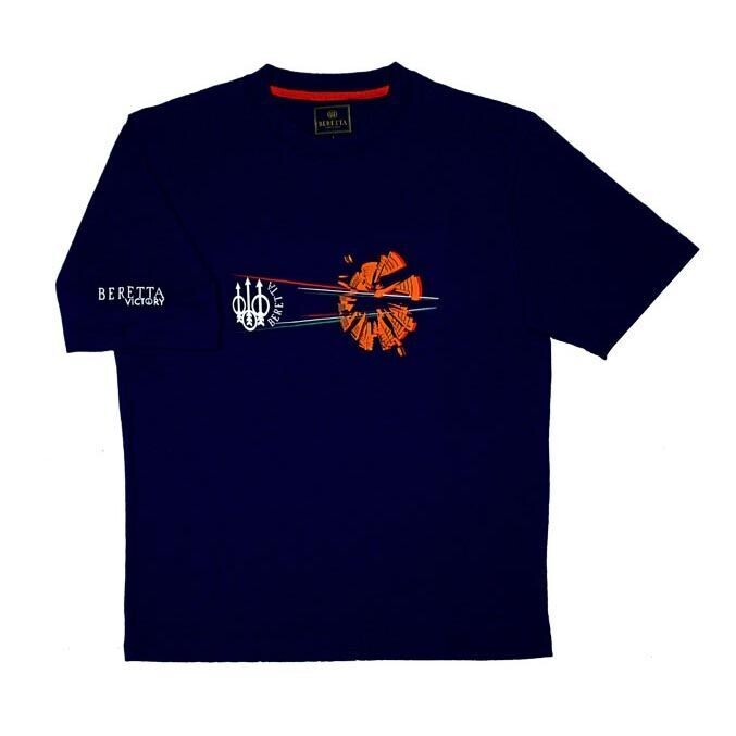 T-Shirt BERETTA Flag and Clay – TS56  blue Beretta TAGLIA M