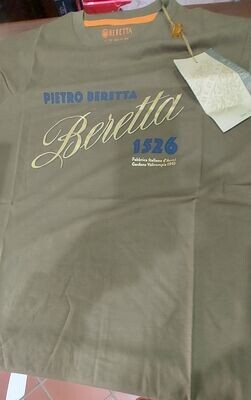 BERETTA 1526 MAN'S T-SHIRT DARK OLIVE - EDIZIONE LIMITATA
T-Shirt unisex maniche corte Pietro Beretta -Beretta 1526 in jersey di cotone 180gr