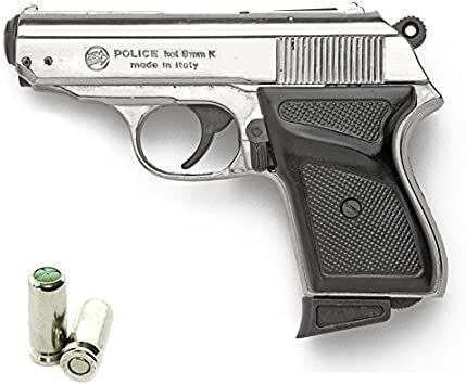 BRUNI Pistola a salve New Police Cromata - Mod. 7,65 CAL. 8 MM