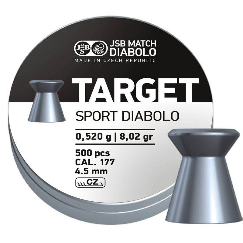 PALLINI JSB TARGET SPORT 4,5 MM CF. 500 PZ, PESO  0,520 GR.