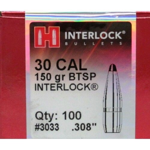 HORNADY INTERLOCK 3033 Palle BTSP Cal.30.308'' 165 grs Conf. da 100 palle