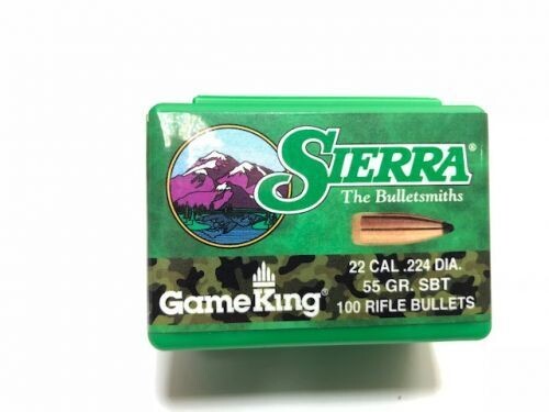 SIERRA .224  PALLE CALIBRO 22 GAMEKING 55 GR SBT 100 PZ
SIERRA