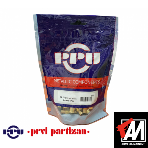 PPU PRVI PARTIZAN Bossoli Cal.9mm Luger Conf. da 50 bossoli NON INNESCATI