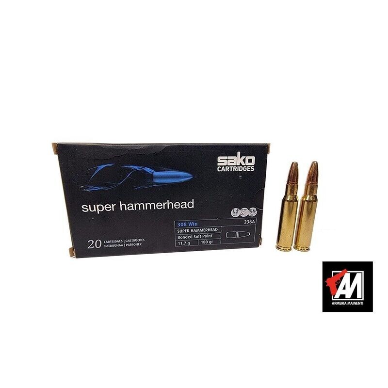 SAKO munizioni cal. 308 Win. 180 gr. SUPER HAMMERHEAD 236A - CF. 20 PZ