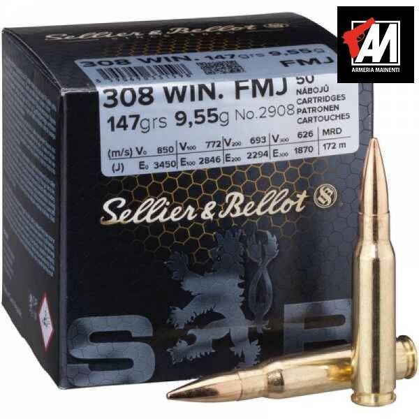 SELLIER & BELLOT  COLPI  308 WIN  147 FMJ GR CF. 50 PZ