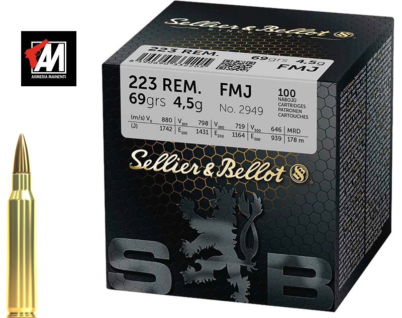 SELLIER & BELLOT  COLPI  223 REM. 55 FMJ GR CF. 100 PZ