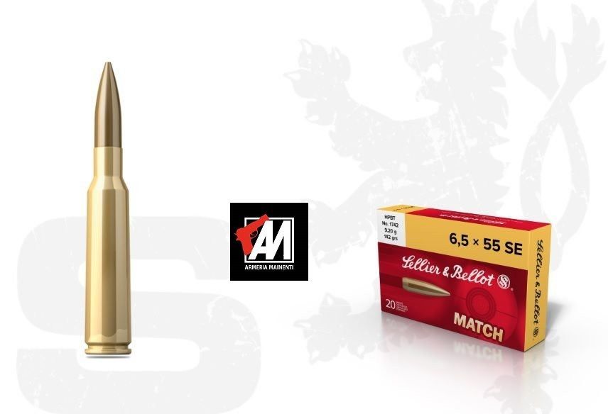 SELLIER & BELLOT  COLPI  6,5X55SE HPBT MATCH  142 GRS CF. 20 PZ