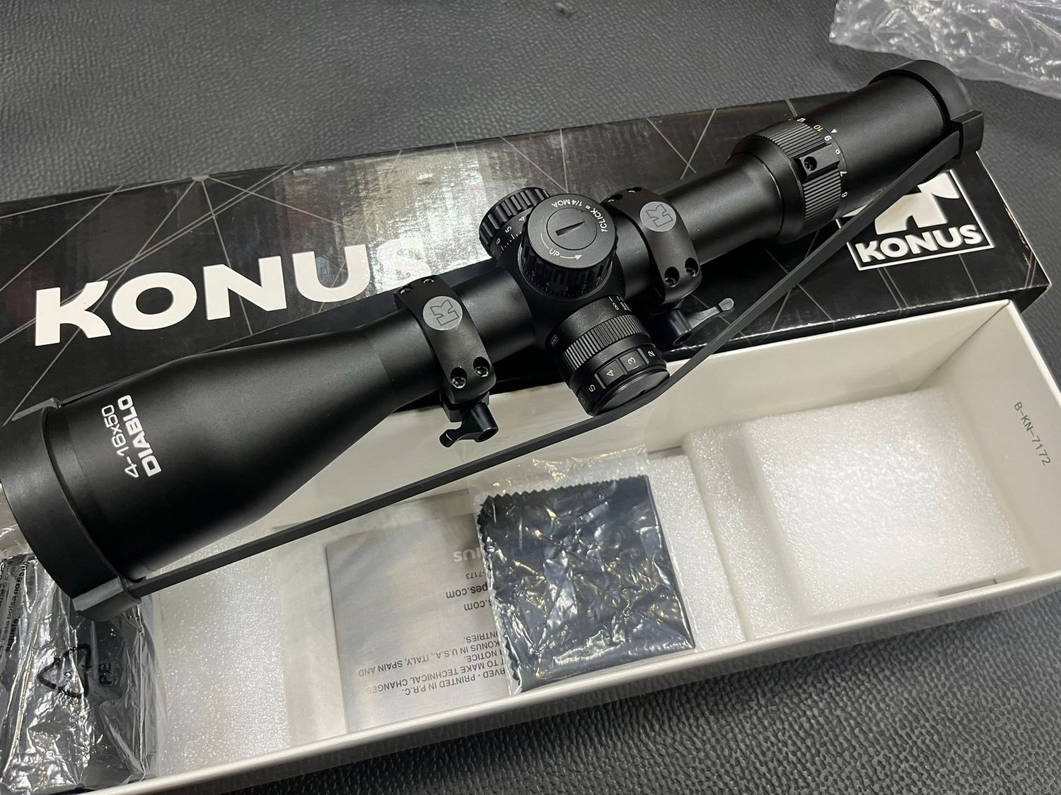 USATO: KONUS MOD. DIABLO  6-24x50 RET.  ILLUMINTATO BALISTICO + ANELLI KONUS SGANCIO RAPIDO
