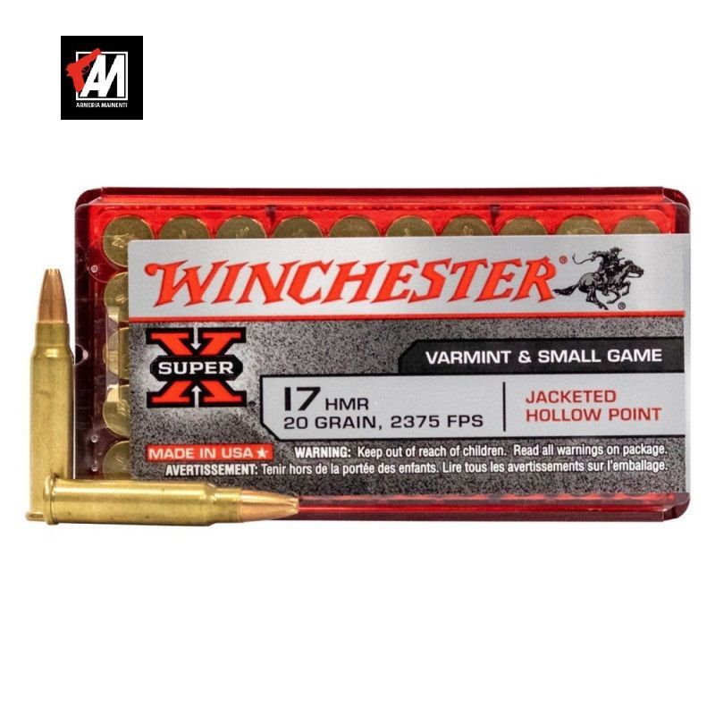 WINCHESTER COLPI  .17HMR - 20 GRS  JHP CF. 50 PZ