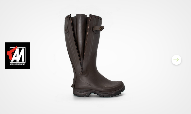 ROUCHETTE STIVALI   VENEUR CON ZIP NEOPRENE KAKI GOMMA MARRONE