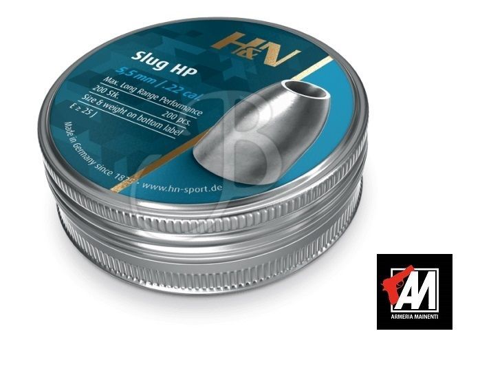 H&N DIABOLO SLUG HP 6.35MM .250 28GR >25J (120 PZ)