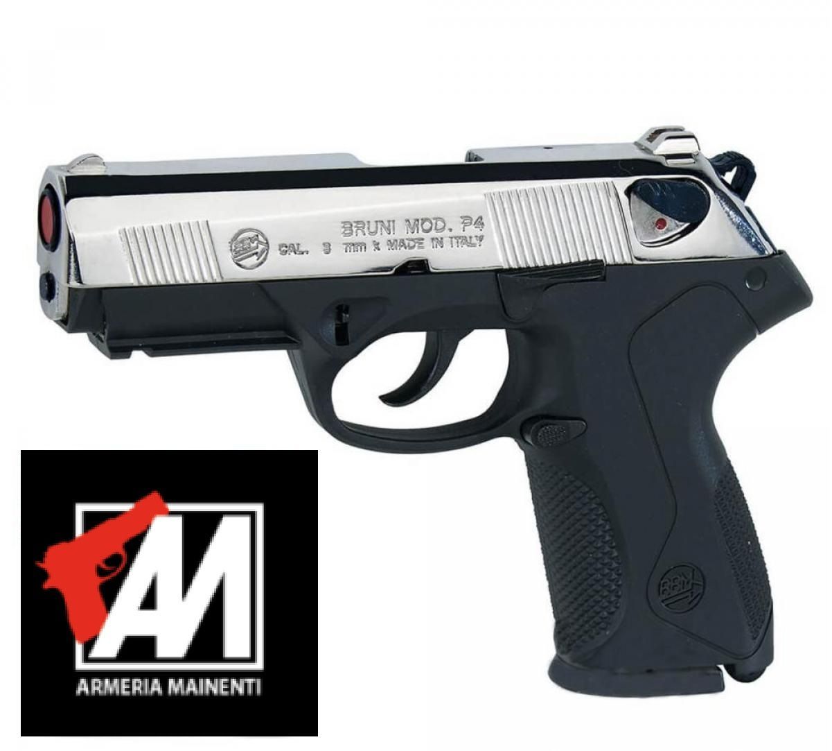 Pistola a Salve BRUNI Beretta PX4 INOX  Cal.9 | Top Firing | Nera